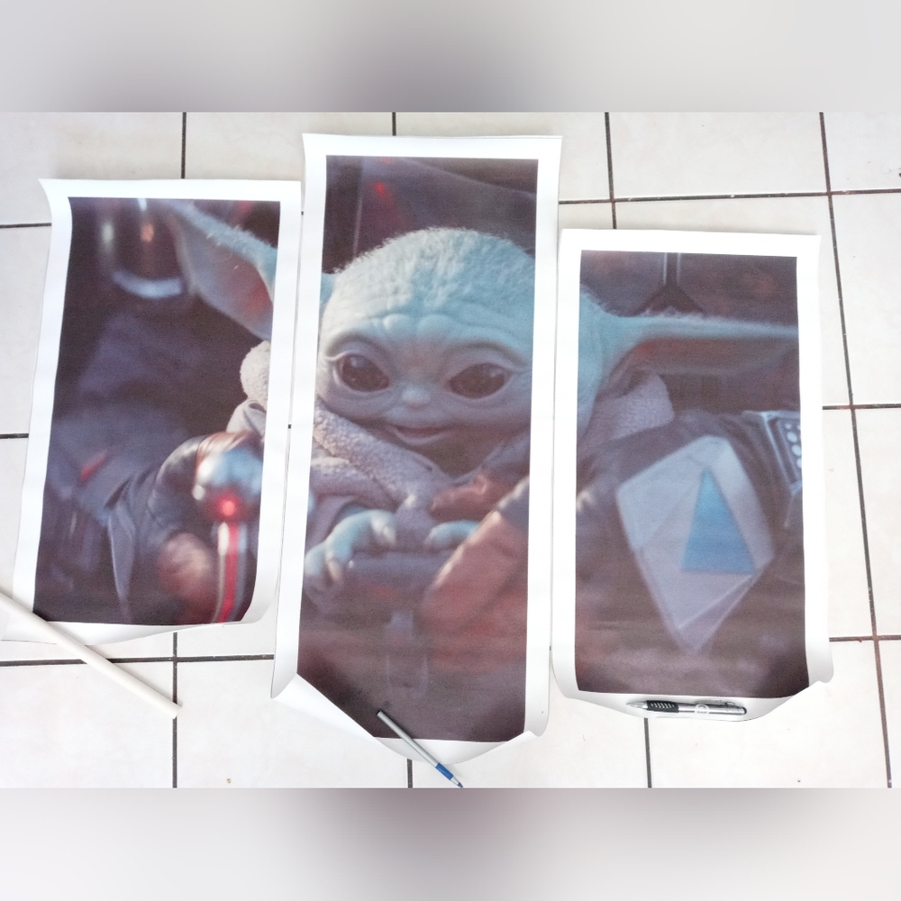 Unfamed Baby Joda Canvas Wall Art. Star Wars Baby Joda Wall Decor. Mandalorian